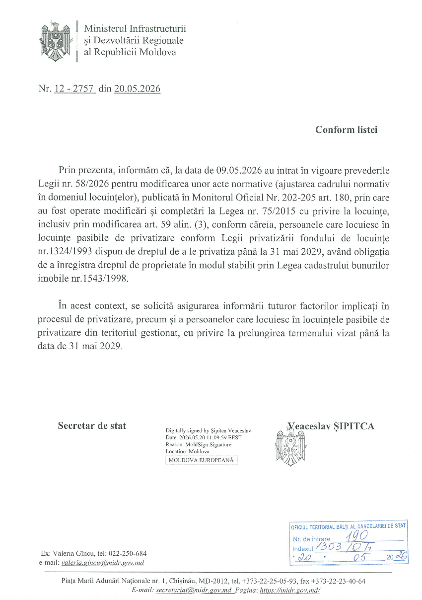Spre informare !!!